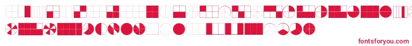 KGFractions-fontti – punaiset fontit valkoisella taustalla
