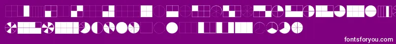 KGFractions-fontti – valkoiset fontit violetilla taustalla