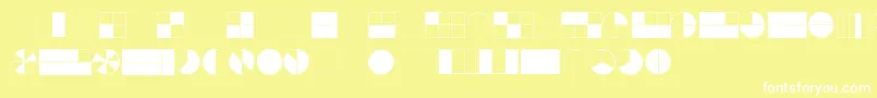 フォントKGFractions – 黄色い背景に白い文字