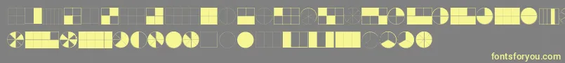 フォントKGFractions – 黄色のフォント、灰色の背景