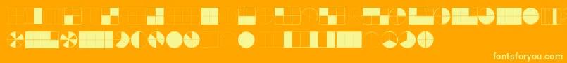 KGFractions-fontti – keltaiset fontit oranssilla taustalla