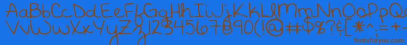 KGGodGaveMeYou Font – Brown Fonts on Blue Background