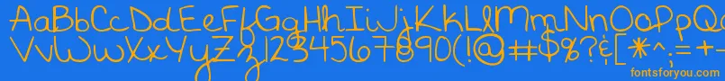 KGGodGaveMeYou Font – Orange Fonts on Blue Background