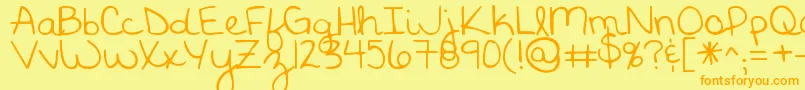 フォントKGGodGaveMeYou – オレンジの文字が黄色の背景にあります。