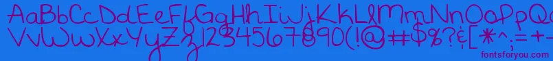 KGGodGaveMeYou Font – Purple Fonts on Blue Background