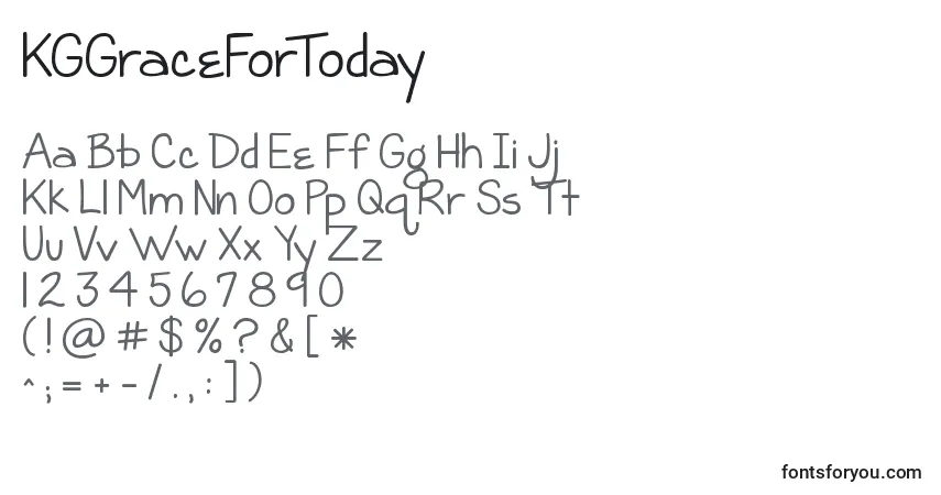 Schriftart KGGraceForToday (131564) – Alphabet, Zahlen, spezielle Symbole