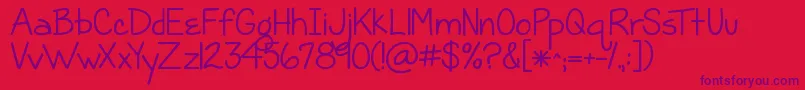 KGGraceForToday Font – Purple Fonts on Red Background