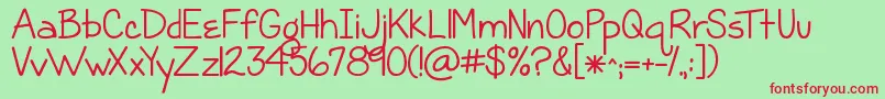 KGGraceForToday Font – Red Fonts on Green Background
