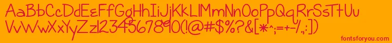 KGGraceForToday Font – Red Fonts on Orange Background