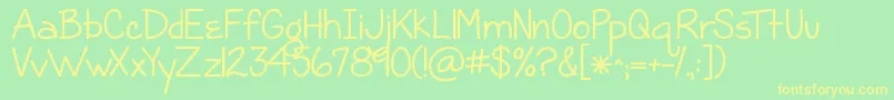 KGGraceForToday Font – Yellow Fonts on Green Background