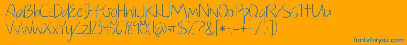 KGJustGiveMeAReason Font – Blue Fonts on Orange Background