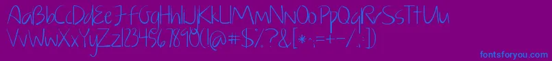 KGJustGiveMeAReason Font – Blue Fonts on Purple Background