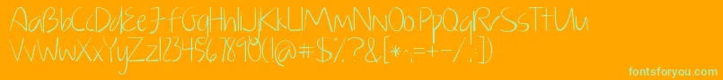 KGJustGiveMeAReason Font – Green Fonts on Orange Background