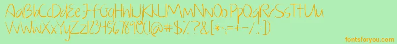 KGJustGiveMeAReason Font – Orange Fonts on Green Background