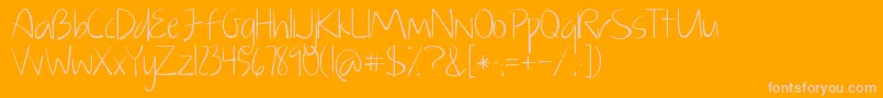 KGJustGiveMeAReason Font – Pink Fonts on Orange Background