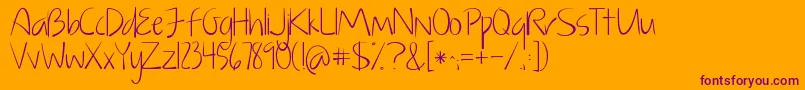 KGJustGiveMeAReason Font – Purple Fonts on Orange Background