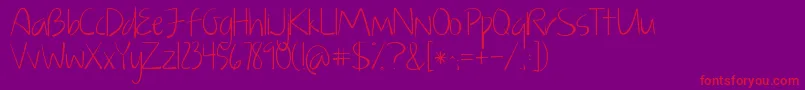 KGJustGiveMeAReason Font – Red Fonts on Purple Background