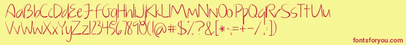 KGJustGiveMeAReason Font – Red Fonts on Yellow Background