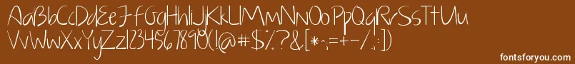 Шрифт KGJustGiveMeAReason – белые шрифты на коричневом фоне