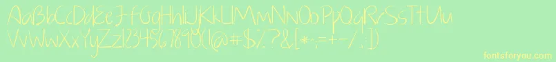 KGJustGiveMeAReason Font – Yellow Fonts on Green Background