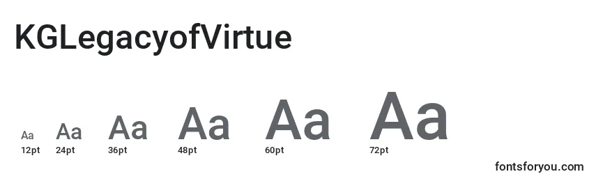 Размеры шрифта KGLegacyofVirtue (131566)