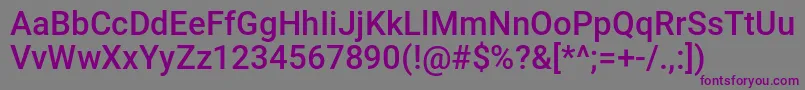 Шрифт KGLesBouquinistesdeParis – фиолетовые шрифты на сером фоне