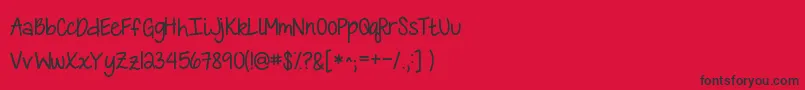 KGLoveisLOVEislove Font – Black Fonts on Red Background