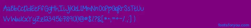 KGLoveisLOVEislove Font – Blue Fonts on Purple Background