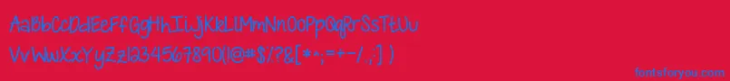 Шрифт KGLoveisLOVEislove – синие шрифты на красном фоне