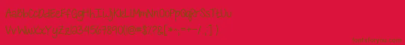 KGLoveisLOVEislove Font – Brown Fonts on Red Background