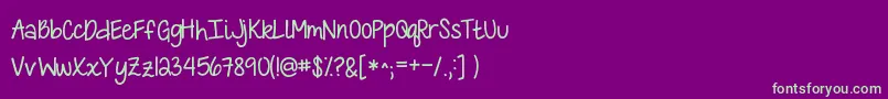 KGLoveisLOVEislove Font – Green Fonts on Purple Background