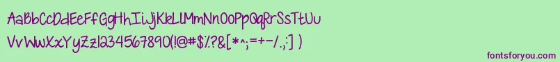 Шрифт KGLoveisLOVEislove – фиолетовые шрифты на зелёном фоне
