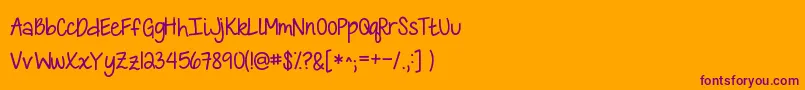 Шрифт KGLoveisLOVEislove – фиолетовые шрифты на оранжевом фоне