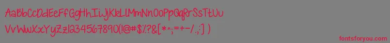 フォントKGLoveisLOVEislove – 赤い文字の灰色の背景