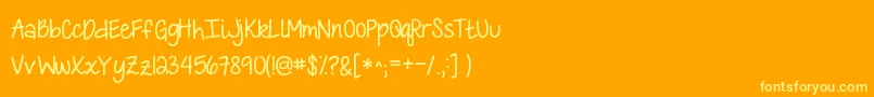 フォントKGLoveisLOVEislove – オレンジの背景に黄色の文字