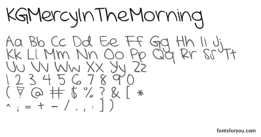 A fonte KGMercyInTheMorning (131569) – alfabeto, números, caracteres especiais
