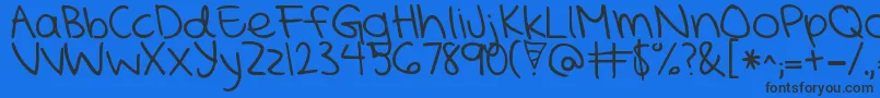 KGMercyInTheMorning-Schriftart – Schwarze Schriften auf blauem Hintergrund