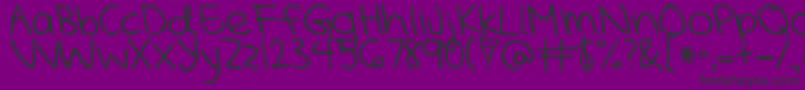 Fonte KGMercyInTheMorning – fontes pretas em um fundo violeta