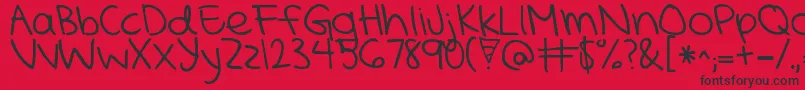 KGMercyInTheMorning Font – Black Fonts on Red Background