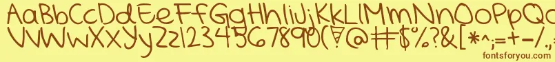 KGMercyInTheMorning Font – Brown Fonts on Yellow Background