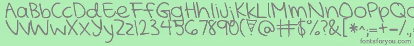 KGMercyInTheMorning Font – Gray Fonts on Green Background