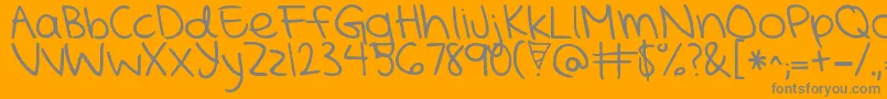 KGMercyInTheMorning Font – Gray Fonts on Orange Background