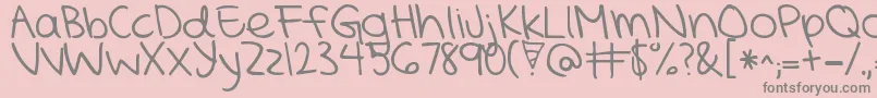 KGMercyInTheMorning Font – Gray Fonts on Pink Background