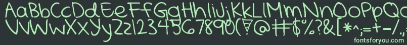 KGMercyInTheMorning Font – Green Fonts on Black Background