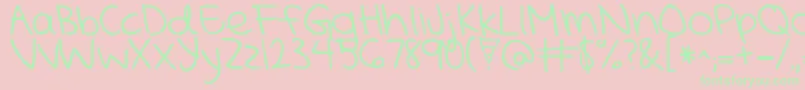 KGMercyInTheMorning-Schriftart – Grüne Schriften auf rosa Hintergrund