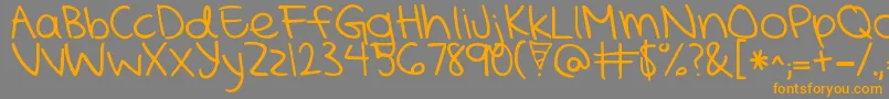 KGMercyInTheMorning Font – Orange Fonts on Gray Background