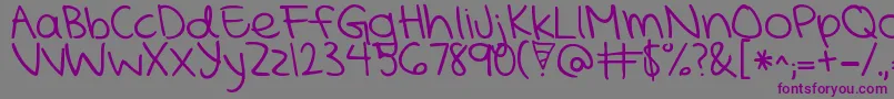 KGMercyInTheMorning Font – Purple Fonts on Gray Background