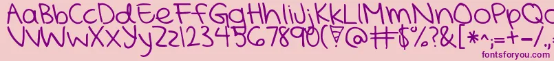 KGMercyInTheMorning Font – Purple Fonts on Pink Background