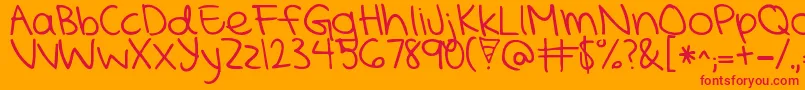 KGMercyInTheMorning Font – Red Fonts on Orange Background