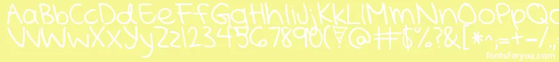 KGMercyInTheMorning Font – White Fonts on Yellow Background